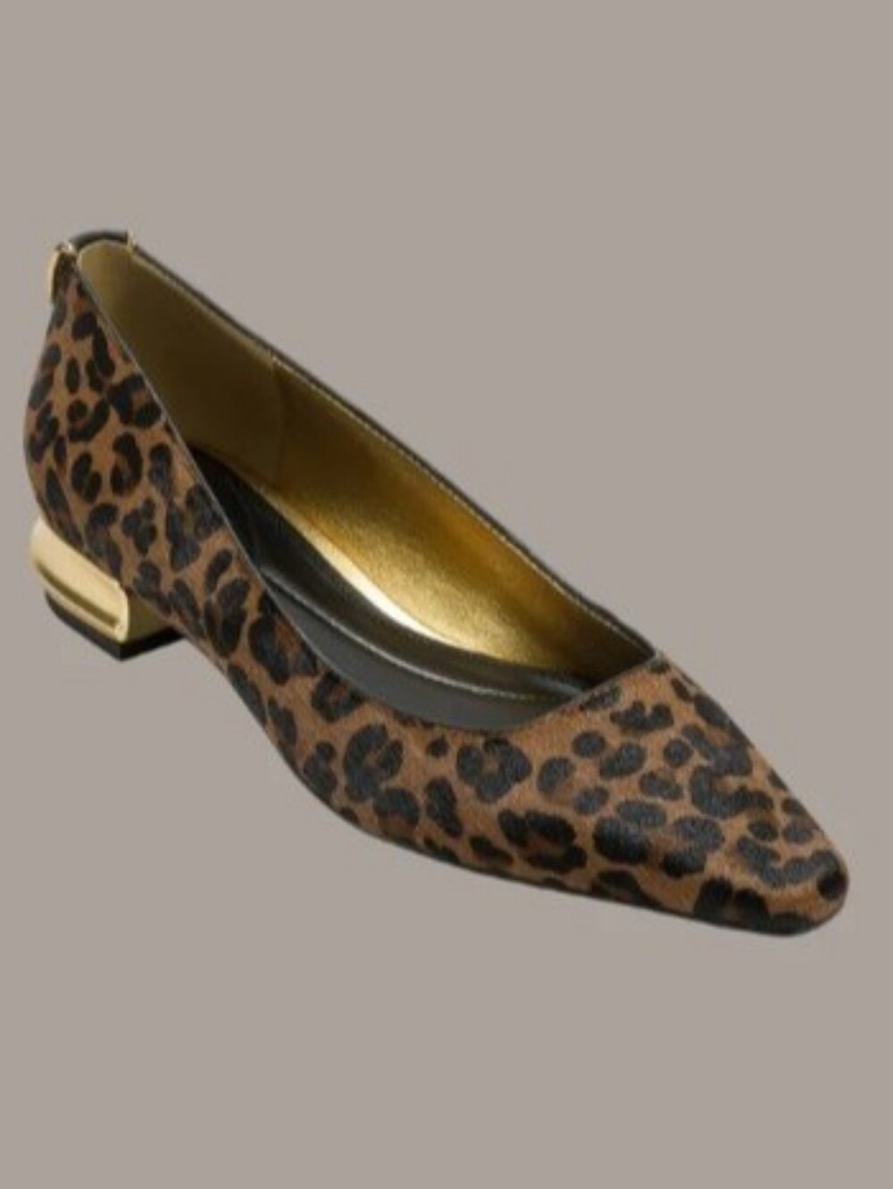 New Donna Karan Savita Leopard Print Calf Hair Flats Size 10